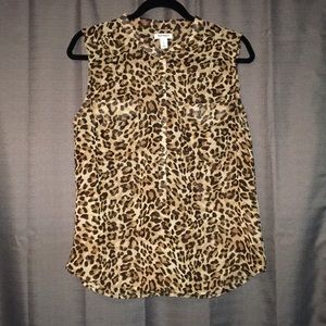 Women’s leopard print blouse.